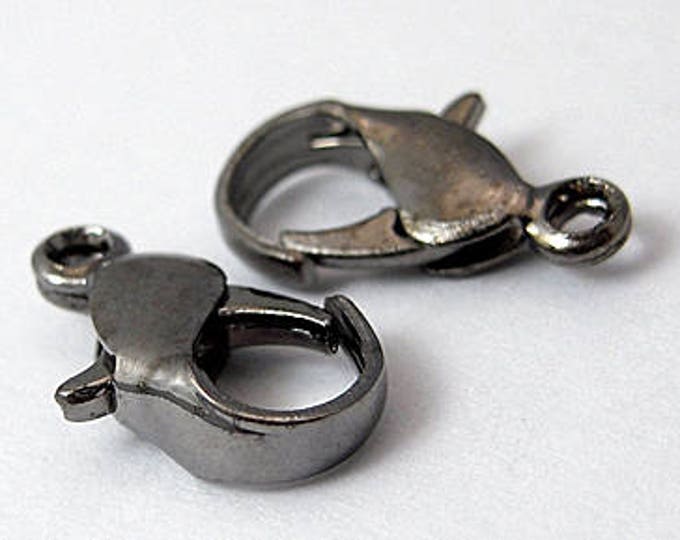 6x10mm Lobster Clasps Claw Gunmetal Hole: 1mm, Black DIY Jewelry Making Supplie  Findings.