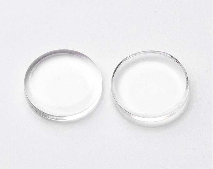 18mm Flat Cabochons Clear Round Glass  Domes DIY Jewelry Pendant Bracelet Necklaces.