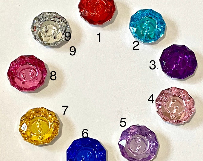 18mm Rhinestone Buttons 2-Hole Faceted Flat Round Mixed Color Hole 1mm  DIY Craft Supplies Findings.