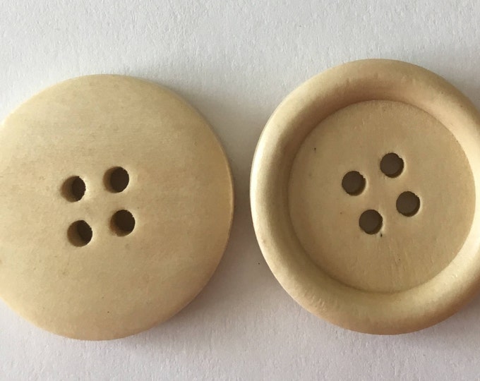 25mm Buttons wooden Round 4-Hole, DIY Jewelry Making Findings.