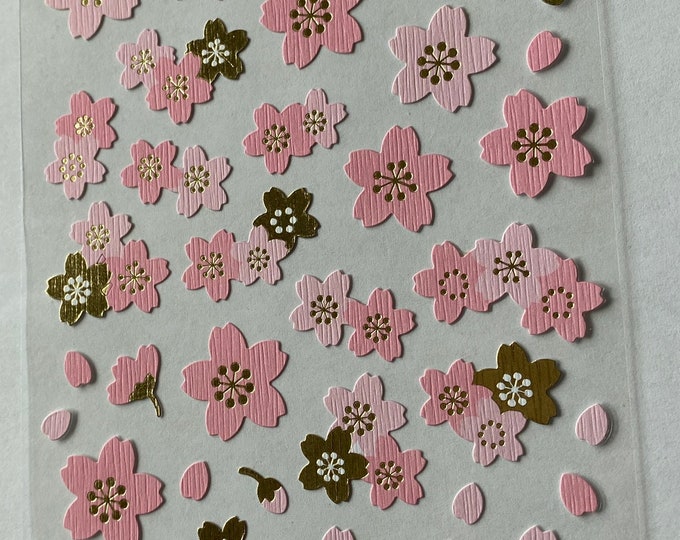 Cherry  Flower Craft Sticker Sheet for Planning, Journaling, Collecting or Scrap booking. 1 Sheet