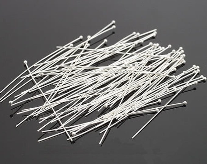 35mm Headpins Silver Ball pins, DIY Jewelry Making Supplies and Findings.