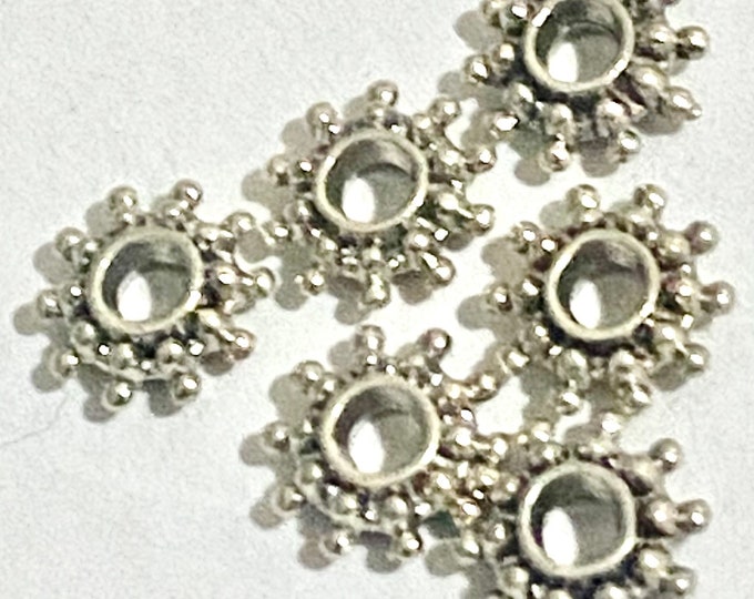 9mm Spacers Snowflake beads Antique Silver DIY Jewelry Making Supplies  Findings.