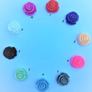 23MM Resin Flower Cabochon Mixed Color Rose Flower DIY Jewelry Findings.