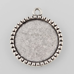 25mm Cabochons Pendant Antique Silver Tray Setting Bezel Trays, 1 Inch Trays DIY Jewelry Findings.