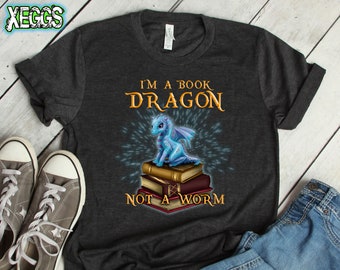 I'm a Book Dragon - Book Lover Shirt - Book Lover Gift - Dragon Shirt - Book Worm Gifts - Librarian Gifts - Book Club Gifts - Book Shirt