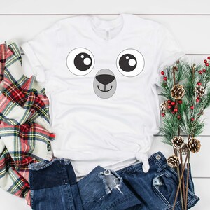 Cute Bear Face Shirt - Bear Costume - Halloween Costume - Grizzly Bear - Black Bear - Polar Bear - Mama Bear - Papa Bear - Bear Shirt Polar Bear