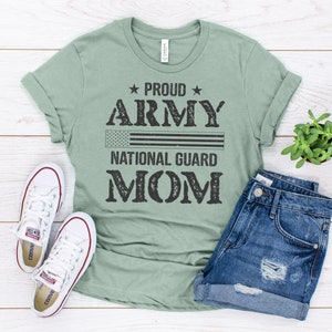CAMISETA DE LA GUARDIA NACIONAL, Camisa del Ejército, Cuatro de Julio Orgullosa Bandera Rústica Americana Estética Mom Camiseta, Regalo Único