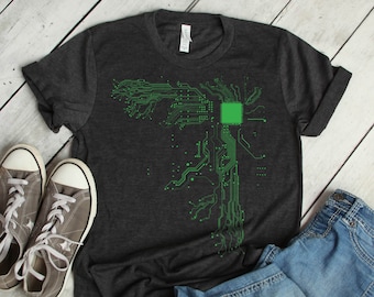 Heart of the Tech Nerd, Electrical Engineer, Engineer Gifts, Circuit Board, Circuit Board Art, Computer Art, Gamer Shirt, Nerd Shirt