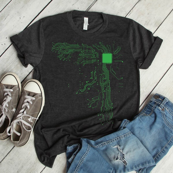 Herz des Tech Nerd, Elektroingenieur, Ingenieur Geschenke, Platine, Platine Kunst, Computer Kunst, Gamer Shirt, Nerd Shirt