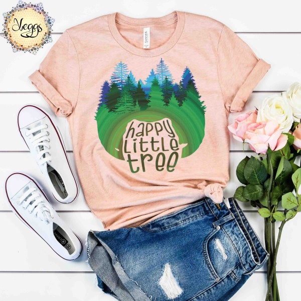 Happy Little Tree Shirt - Artist Gifts, Arborist Gift, Camping Gift, Forest Service, Happy Little Trees Art, Painters T-Shirt, Artist Shirt