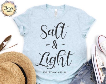 Zout & Licht Overhemd - Matteüs 5:16 - Christelijke T-Shirts - Op geloof gebaseerde Tshirts - Christelijke gaven - Geloof Hoop Liefde - Kerk shirt, Bijbel shirt