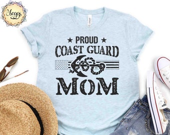 Coast Guard Mom - Military Gifts - Mothers Day Gift - Rustic Flag - Anchor - Coast Guard - Fourth of July - Coast Guard Gifts - Mom Shirt