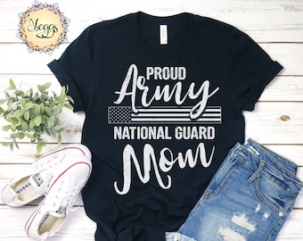 National Guard Mom - Mom Gift - Military Gifts - Mothers Day Gift - Army Mom - National Guard - Rustic Flag - Military Mom - Mom Tee