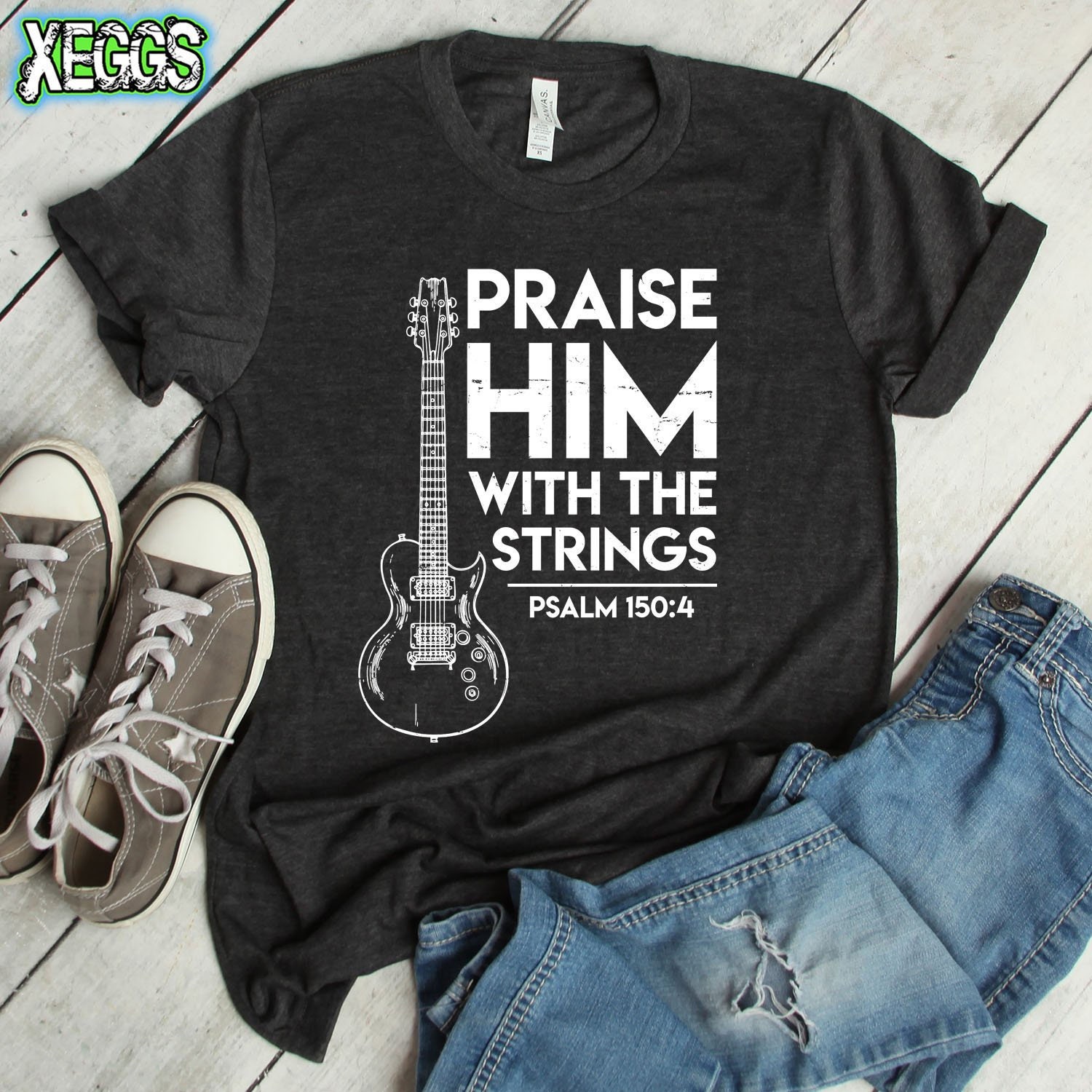 GUITAR Bible Verse Tshirt Praise Him the - Etsy