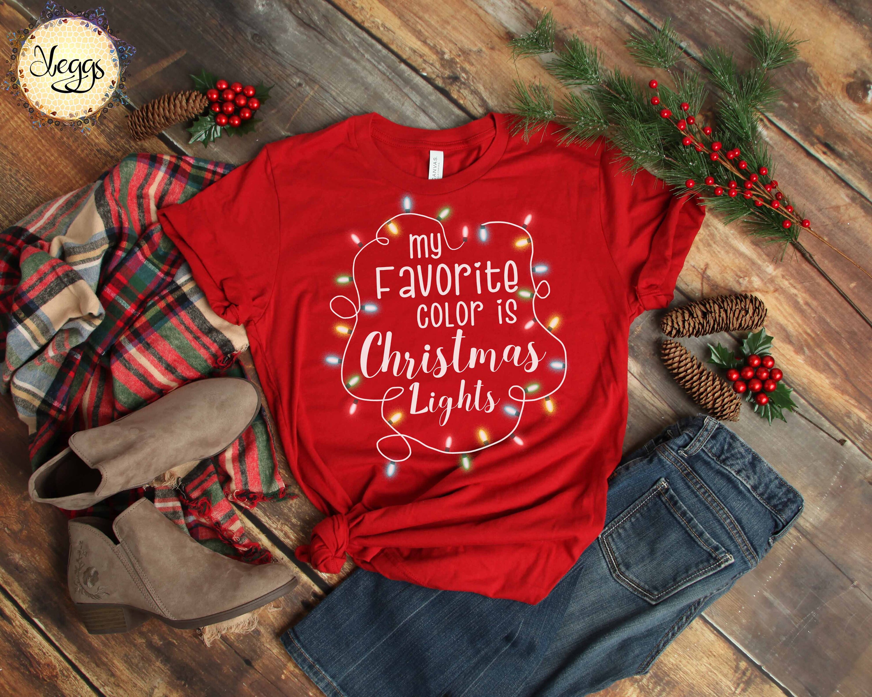 My Favorite Color is Christmas Lights Shirt Merry Christmas - Etsy Ireland