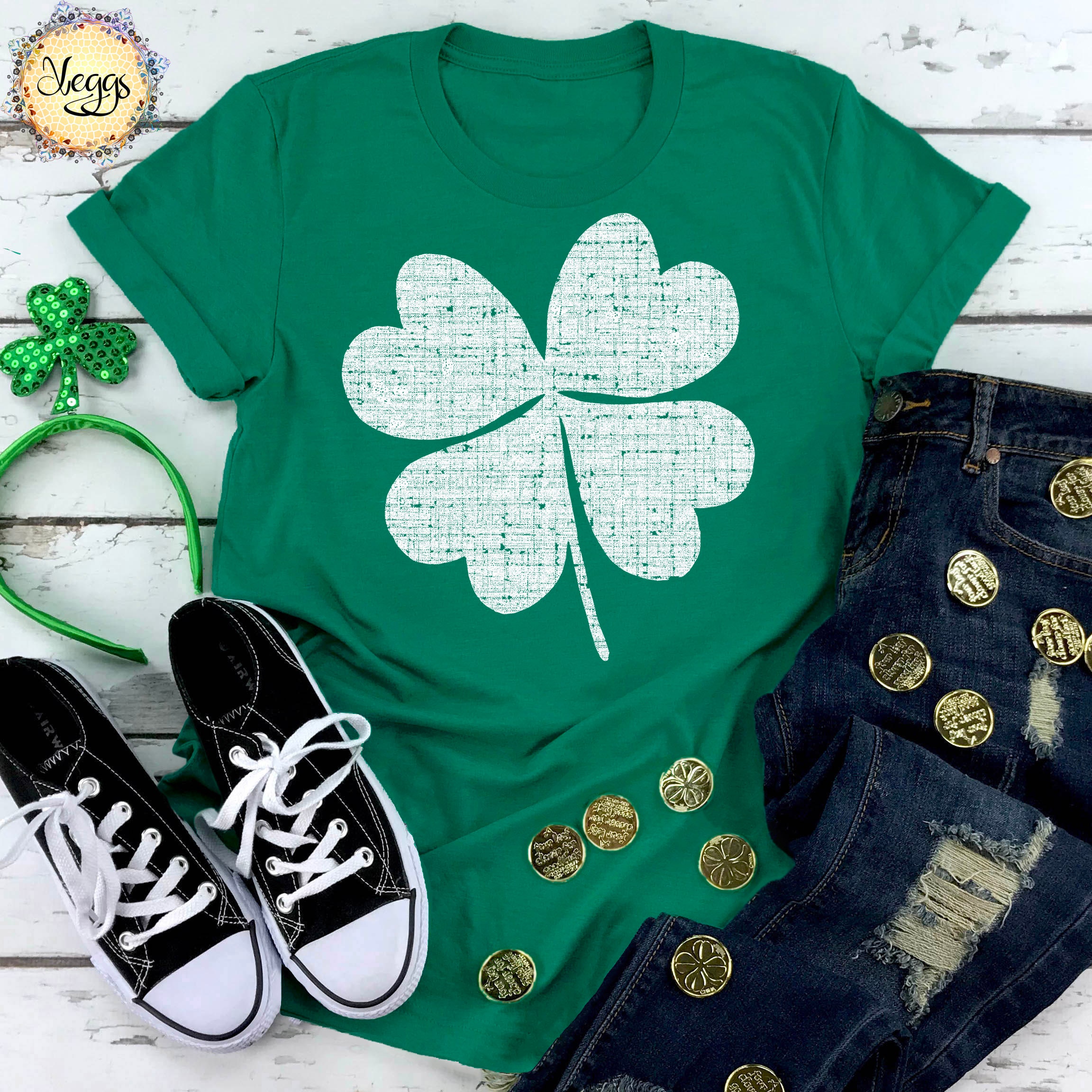 Four Leaf Clover St Patricks Day Shirt Women Shamrock Irish | Etsy