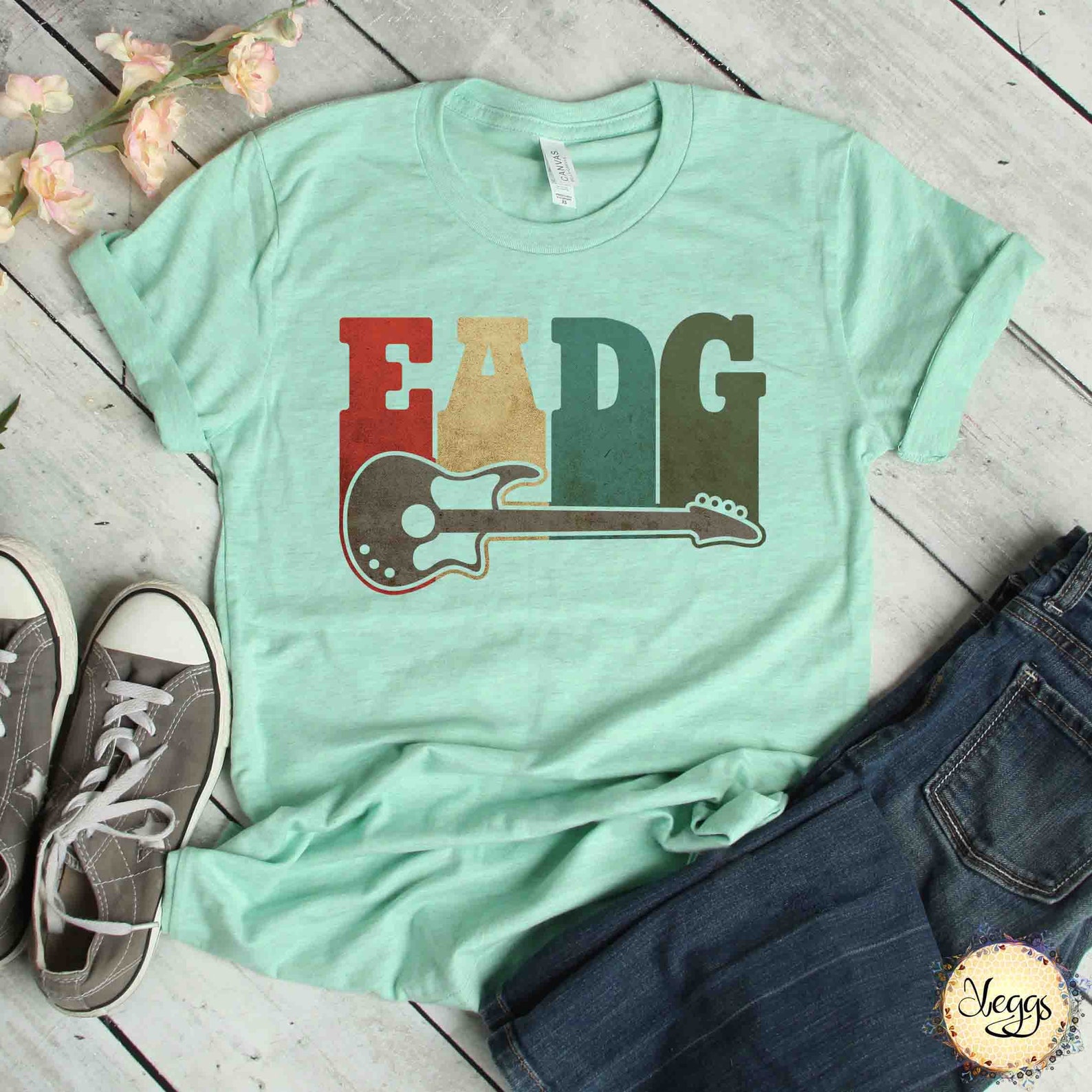 T-shirt Bassiste EADG - Design Vintage Médiator - Cadeau Musicien - 100% Coton