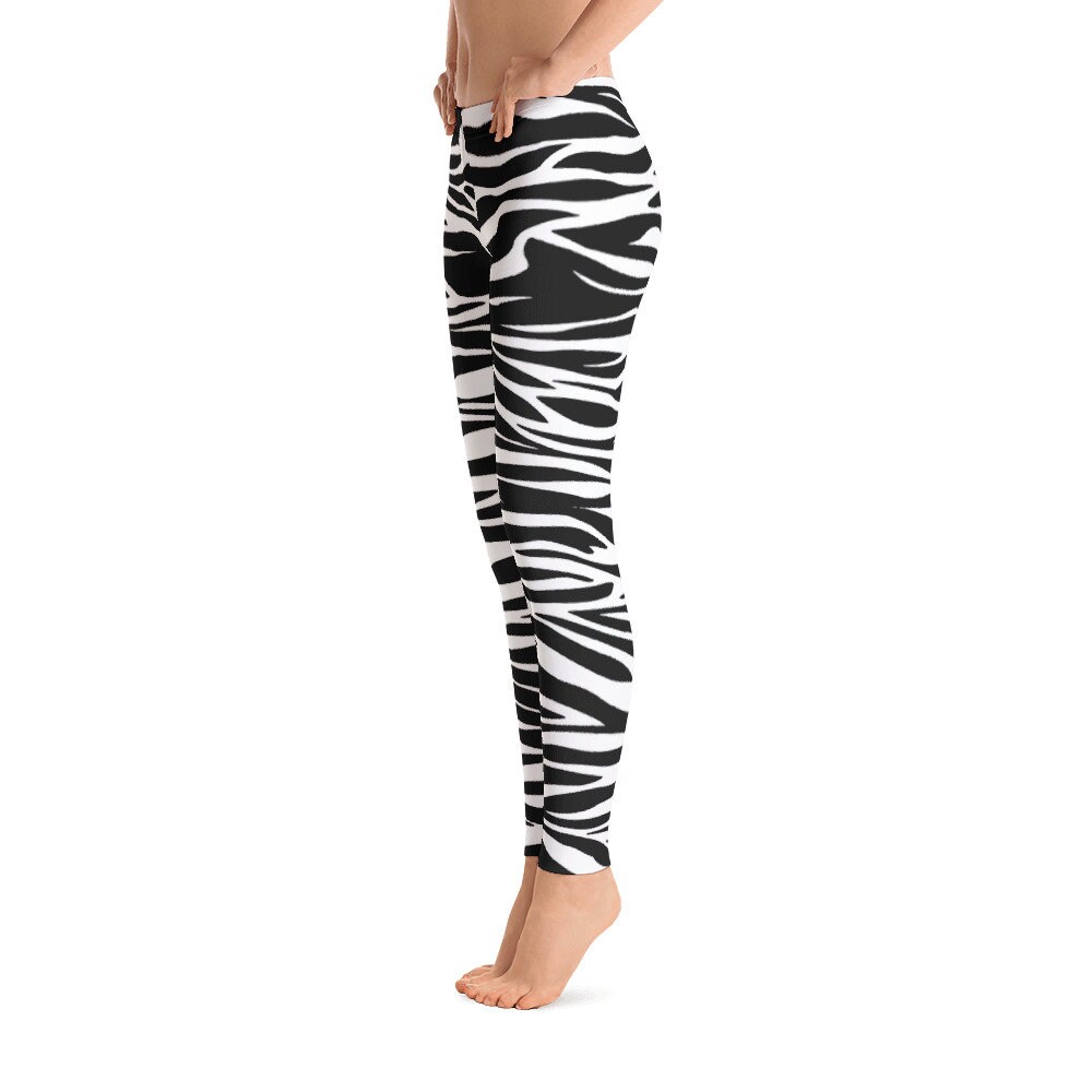Zebra Print Leggings Zebra Leggings Safari Leggings - Etsy