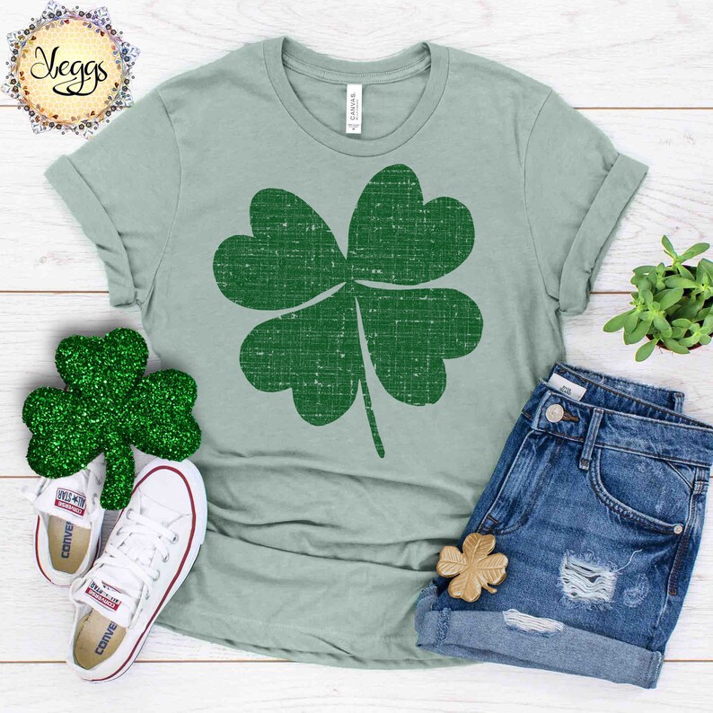 Four Leaf Clover St Patricks Day Shirt Women Shamrock Irish - Etsy