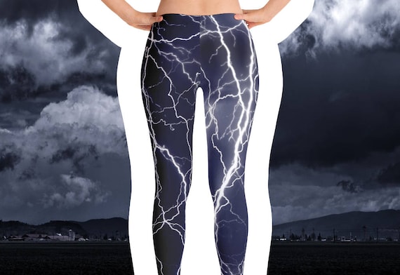 Hand-sewn Lightning Leggings Thunder Leggings Lightning Storm Leggings  Storm Leggings Thunderstorm Leggings Lightning Yoga Pants -  Canada