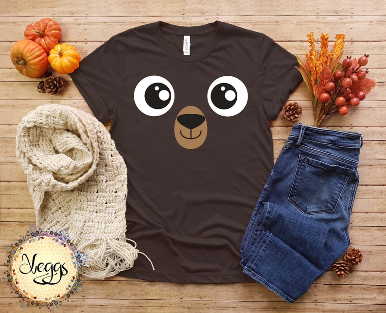 Cute Bear Face Shirt - Bear Costume - Halloween Costume - Grizzly Bear - Black Bear - Polar Bear - Mama Bear - Papa Bear - Bear Shirt Brown Bear