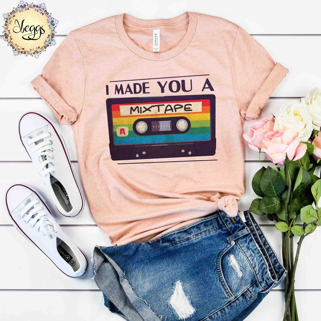 T-shirt Gildan Softstyle Mix Tape – Cotone 100% Premium – Stampa Cassetta Anni '80 '90 – Unisex, Girocollo, Maniche Corte