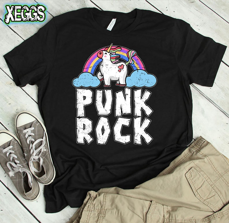 Funny Punk Rock T-shirt Unicorn Lover Rainbows Unicorn | Etsy