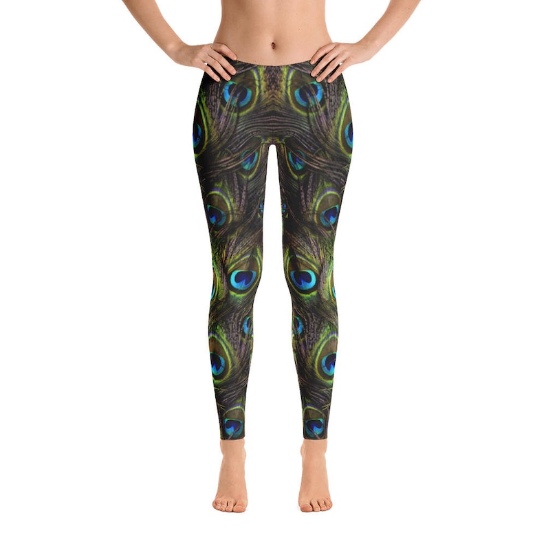 Handsewn Peacock Leggings Peacock Feathers Leggings Etsy