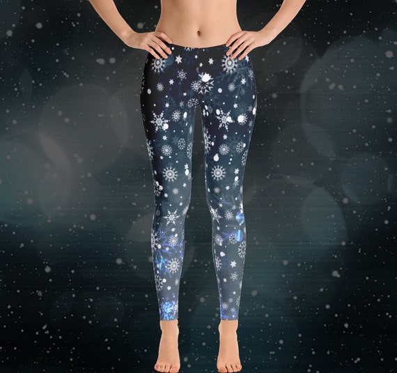 Winter Leggings Christmas Leggings Let It Snow Snowflake Pattern,  Snowflakes Sexy Leggings Patterned Leggings Snowflake Leggings 