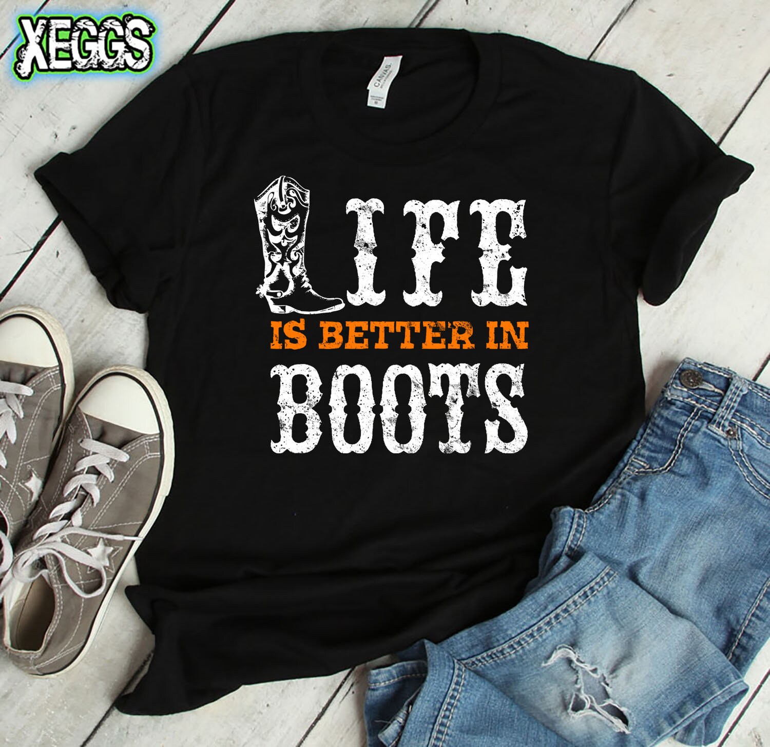 Life is Better in Boots T-shirt Cowboy Shirt Cowboy Boots | Etsy