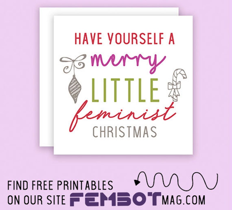 Feminist Christmas Cards Printable Set of 2 Christmas - Etsy