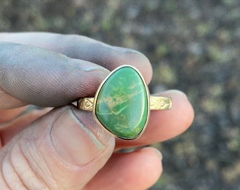 14k gold Royston turquoise ring
