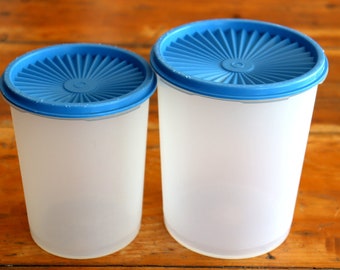 New Old Stock Tupperware Canister Blue  /Made in USA/canister/kitchen storage/vintage Tupperware