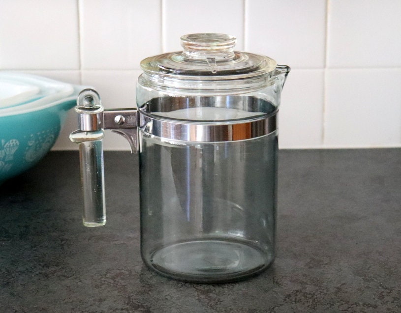 Vintage PYREX 6 Cup Glass Stove Top Percolator Coffee Pot 7829 H No Lid
