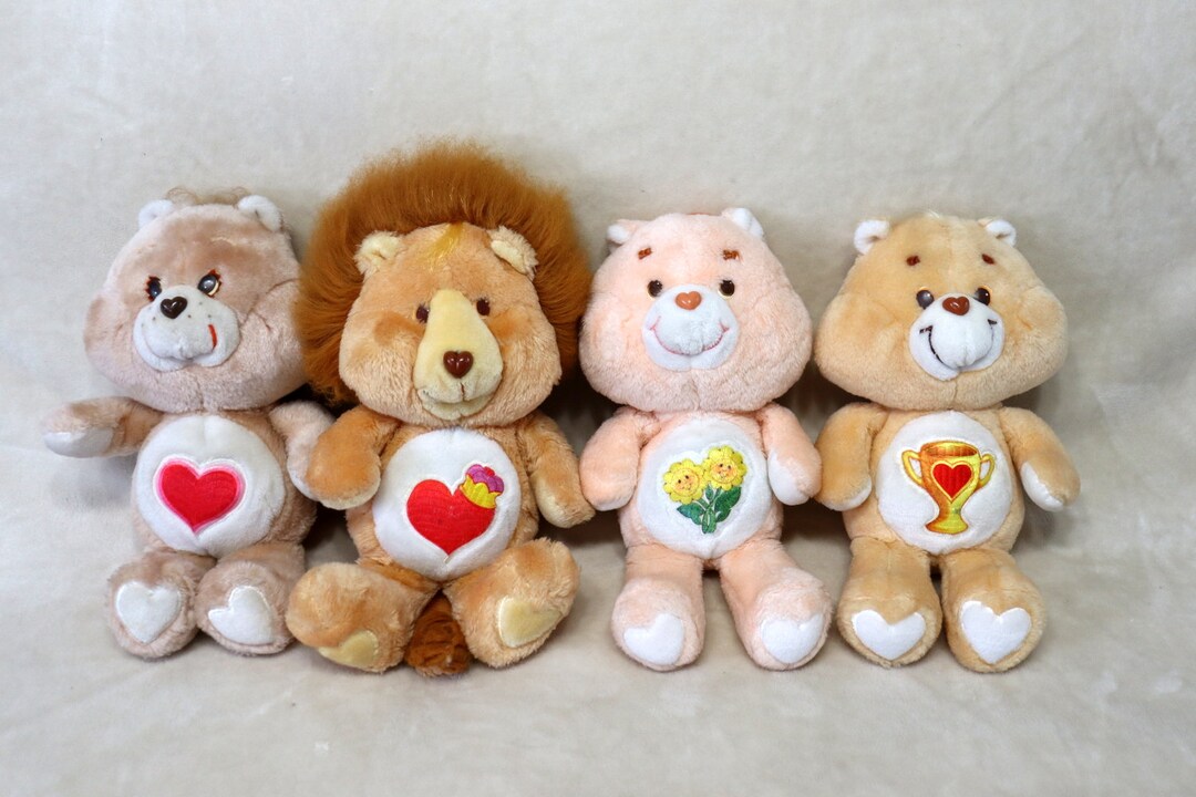 3 Peluches Vintage Bisounours Care Bears 1983, Fabriqués à Taïwan