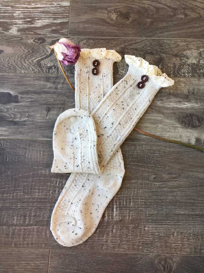 lace ankle boot socks