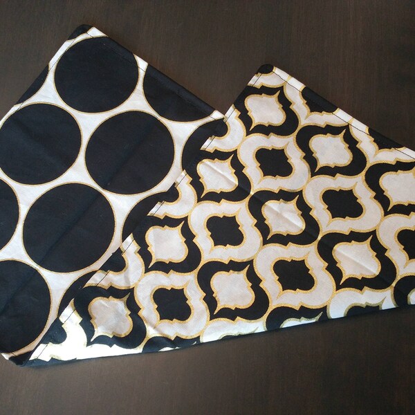 Fashion Black and Gold Baby Burp Cloth