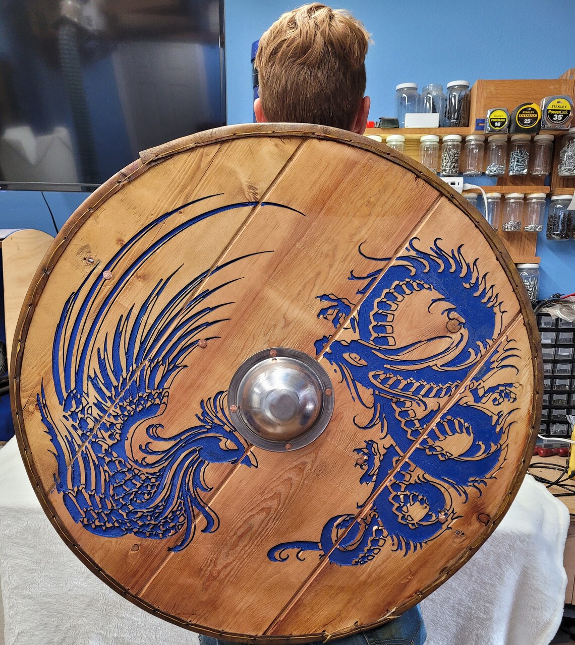 Authentic Viking Wooden Shield 29.5 steel boss Etsy