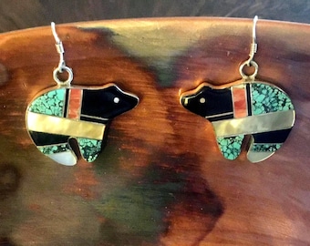 Zuni Multi Stone Inlay Earrings
