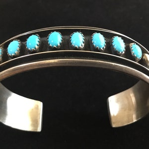 Starry Night Thick Native American Navajo Sterling Silver Heavy Slim Bracelet Starry Night Thick Native American Navajo Sterling Silver Heavy Slim Bracelet