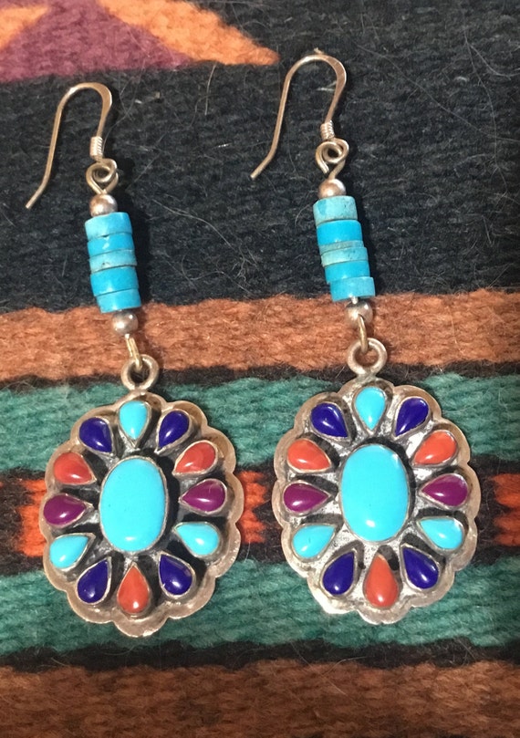Vintage Navajo multi-Stone Earrings