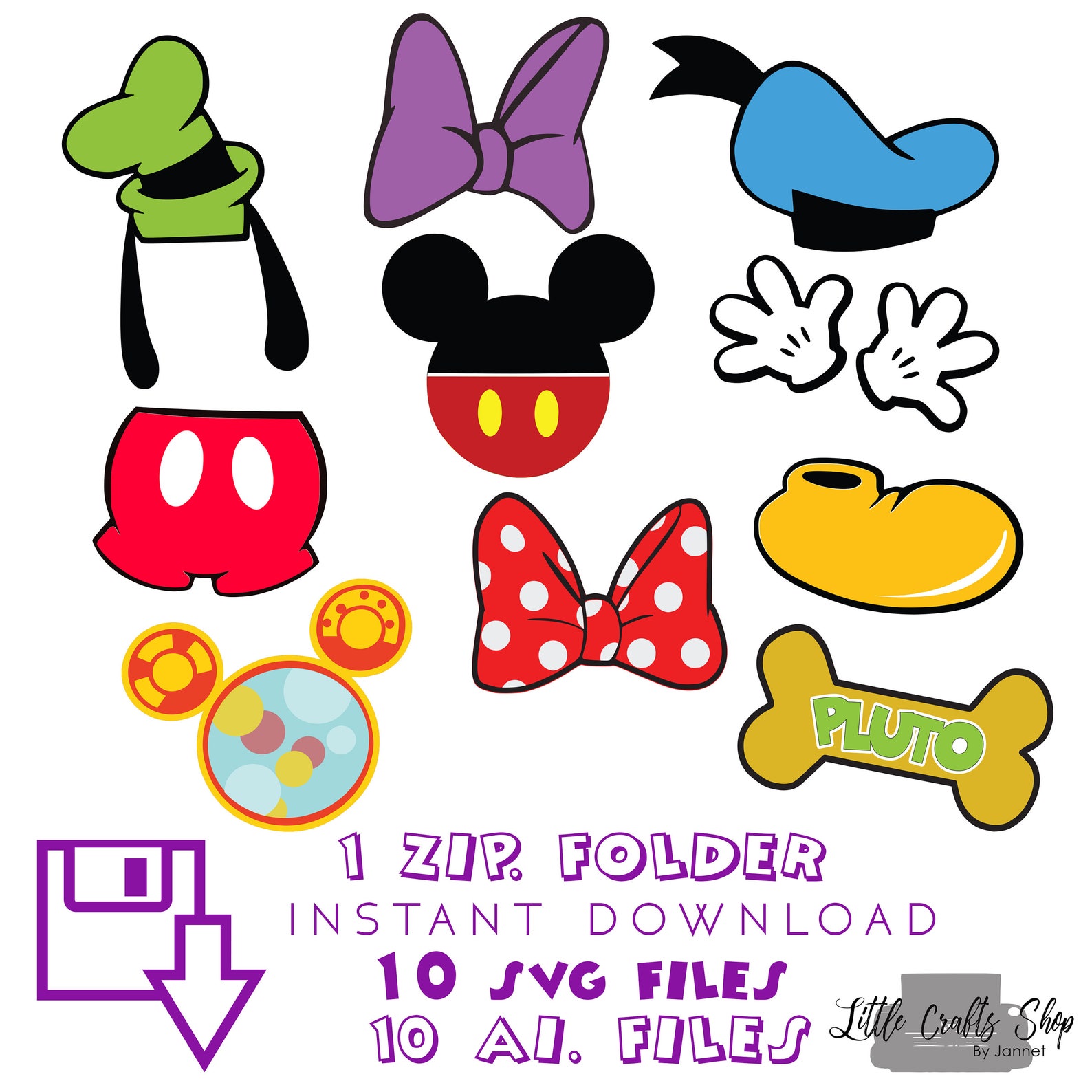 Mickey Mouse Clubhouse 10 SVG 10 AI FILES Etsy