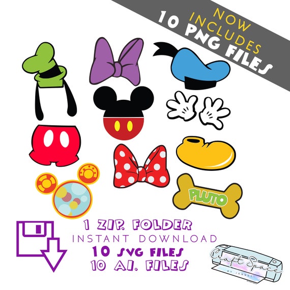 Mickey Mouse Clubhouse 10 SVG 10 AI 10 PNG Files (Download Now) 