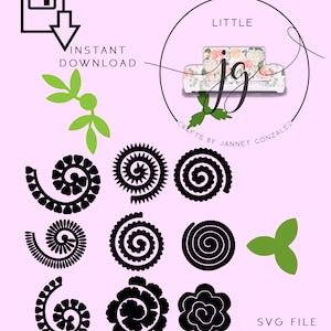 Mini Rosette Paper flower Template SVG