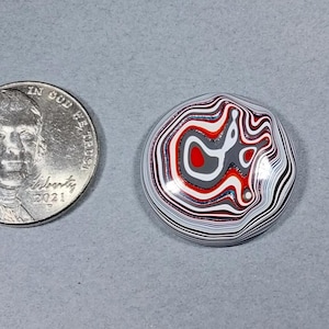 Fordite Cabochon in a Domed Round, Medallion Cabochon, Fordite Gemstone, Ohio Fordite, Fordite Cab