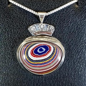 Corvetteite-Fordite Necklace in Solid 925 Silver a unique Gift with Meaning,