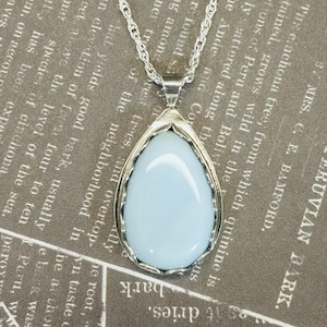 Idaho Blue Opal Necklace, Choice of Chain, WI Handmade Natural Stone