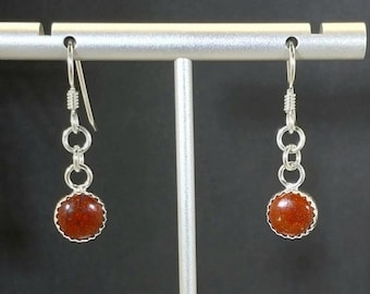 Red Lake Superior Moss Agate Silver Dangle Earrings, Lake Superior Gift, Red Agate Earring, Solid Sterling Silver Agate Jewelry, Gift Her