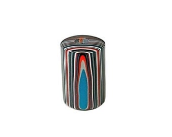 Fordite Bead, DIY Bead For Thin Cord, Colorful Barrel Type Bead, Wisconsin Handmade